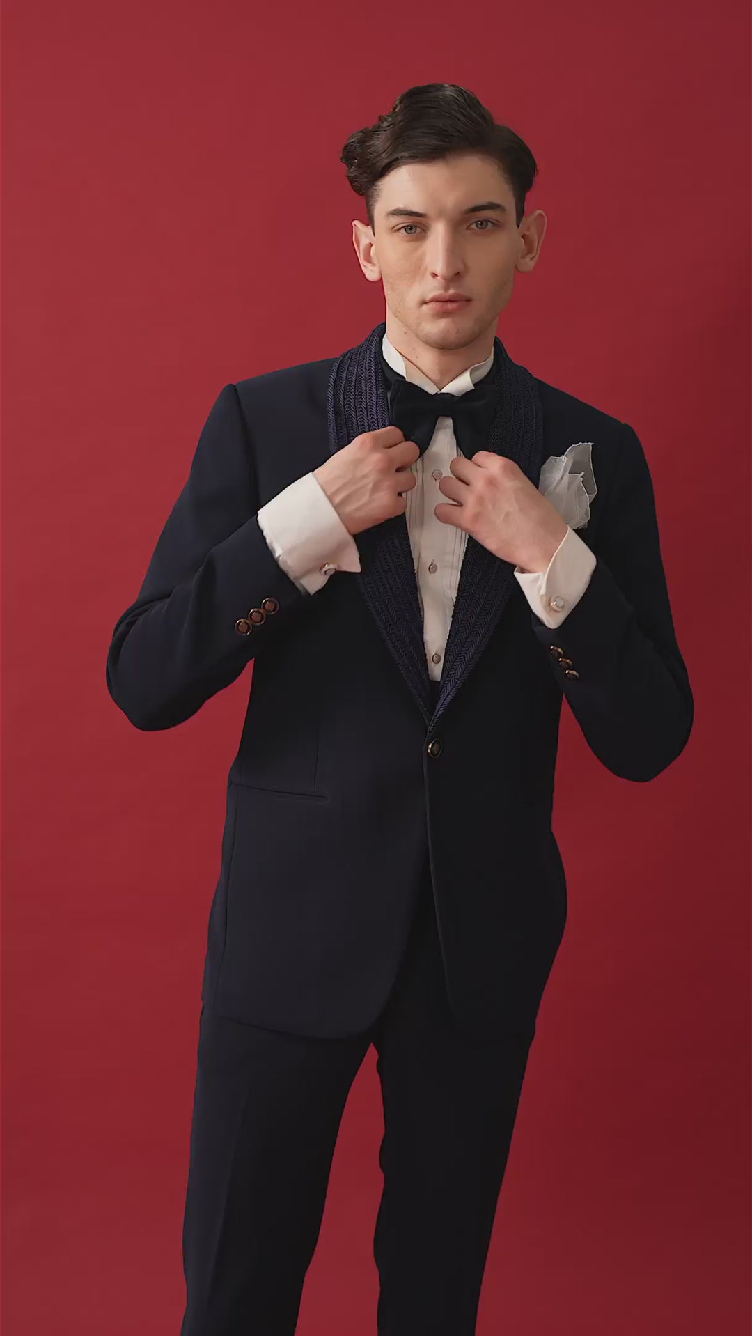 NAVY TUXEDO WITH SHAWL LAPEL