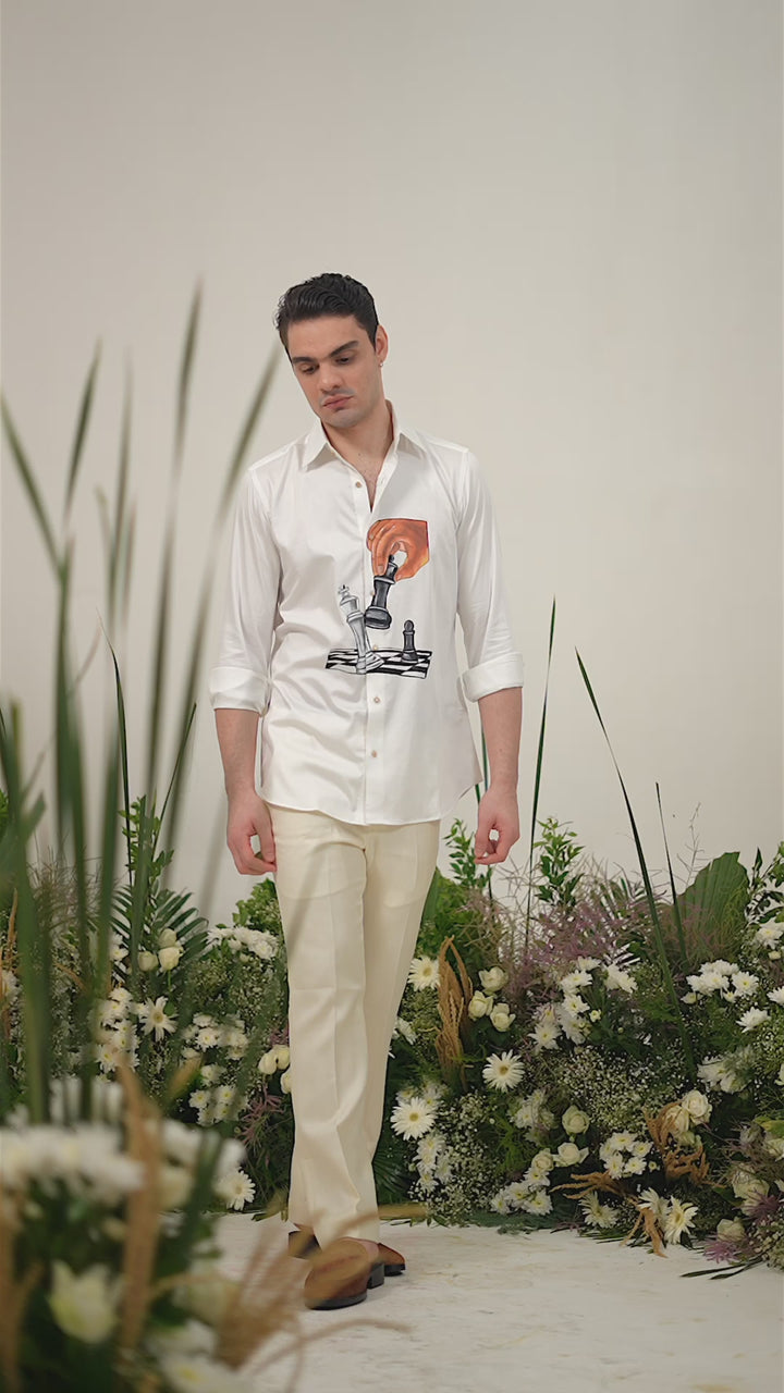 White Hand Painted Shirt