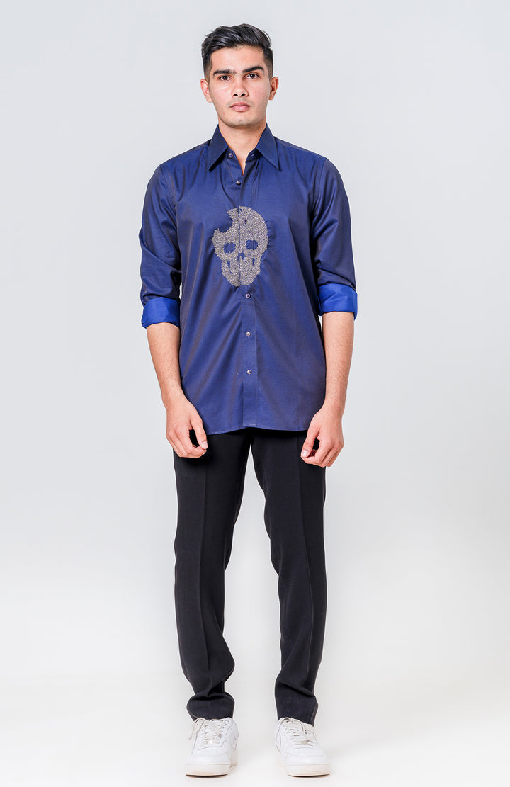 SKULL EMBROIDERED SHIRT