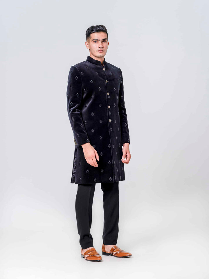 DARKEST GREEN FULLY EMBELLISHED SHERWANI