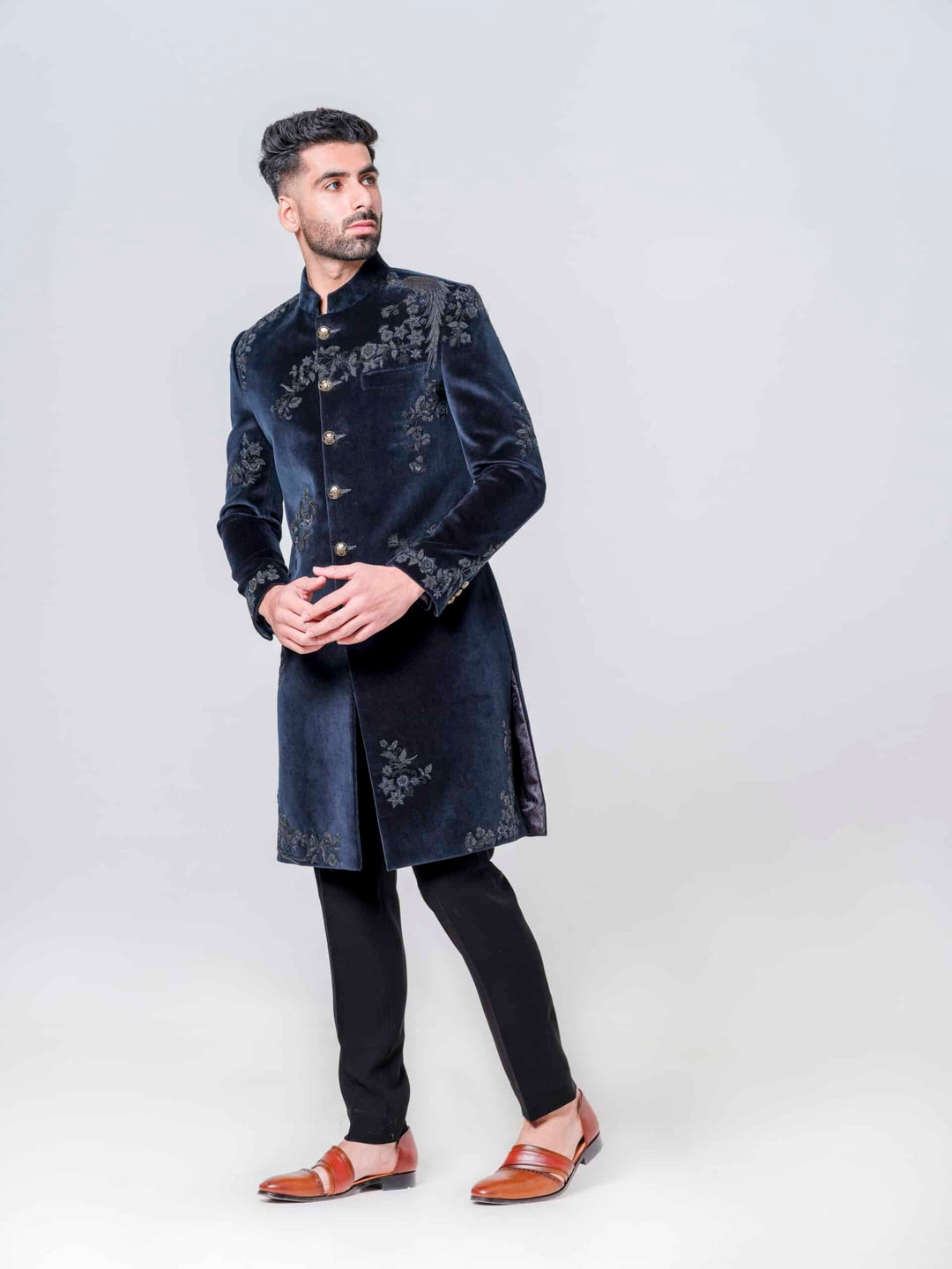 DARKEST GREEN FULLY EMBELLISHED SHERWANI