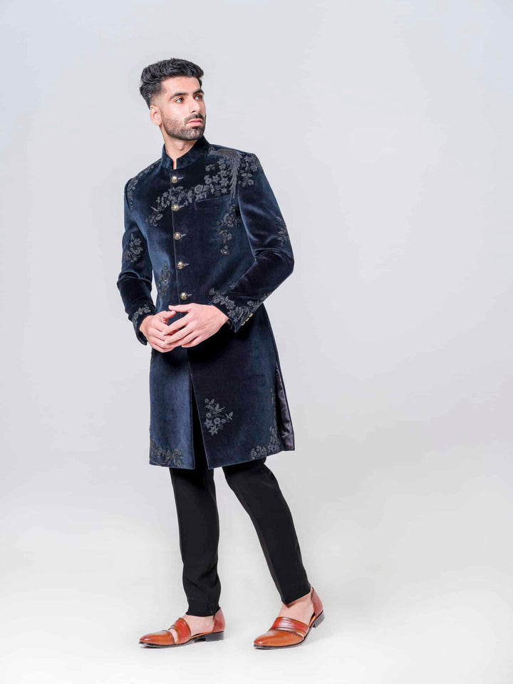 DARKEST GREEN FULLY EMBELLISHED SHERWANI