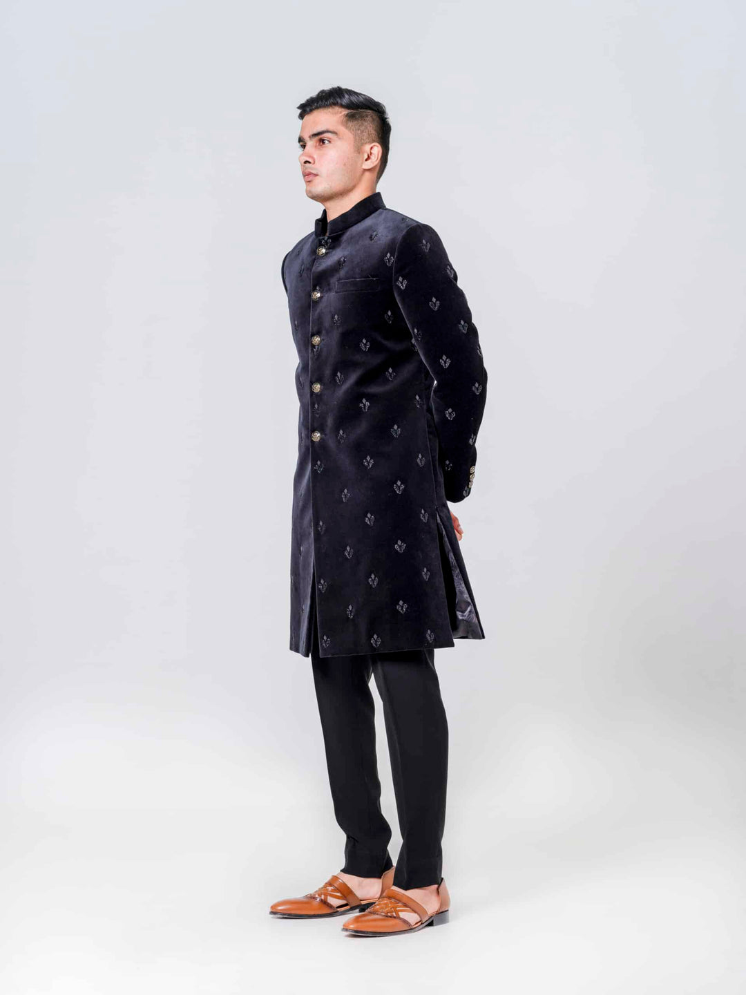 DARKEST GREEN FULLY EMBELLISHED SHERWANI