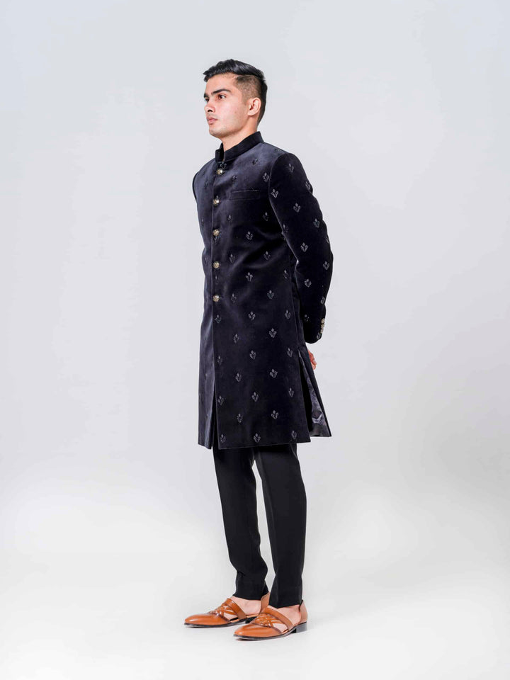 DARKEST GREEN FULLY EMBELLISHED SHERWANI