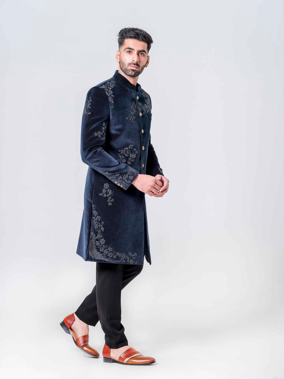 DARKEST GREEN FULLY EMBELLISHED SHERWANI