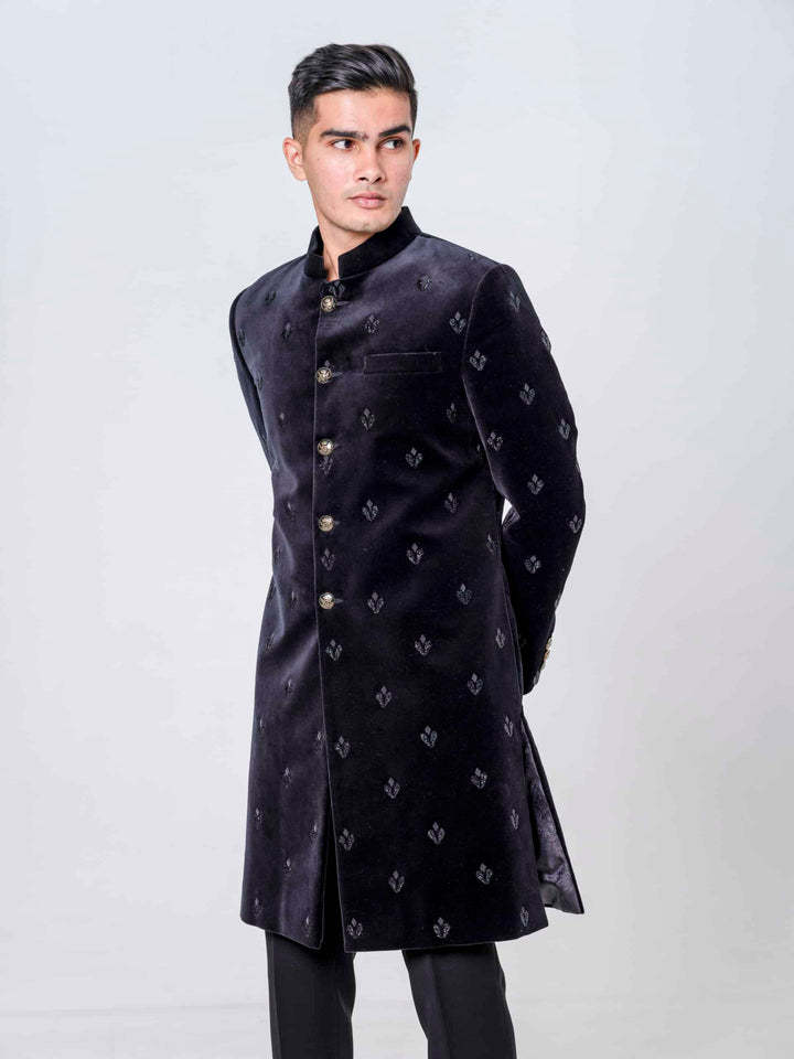 DARKEST GREEN FULLY EMBELLISHED SHERWANI