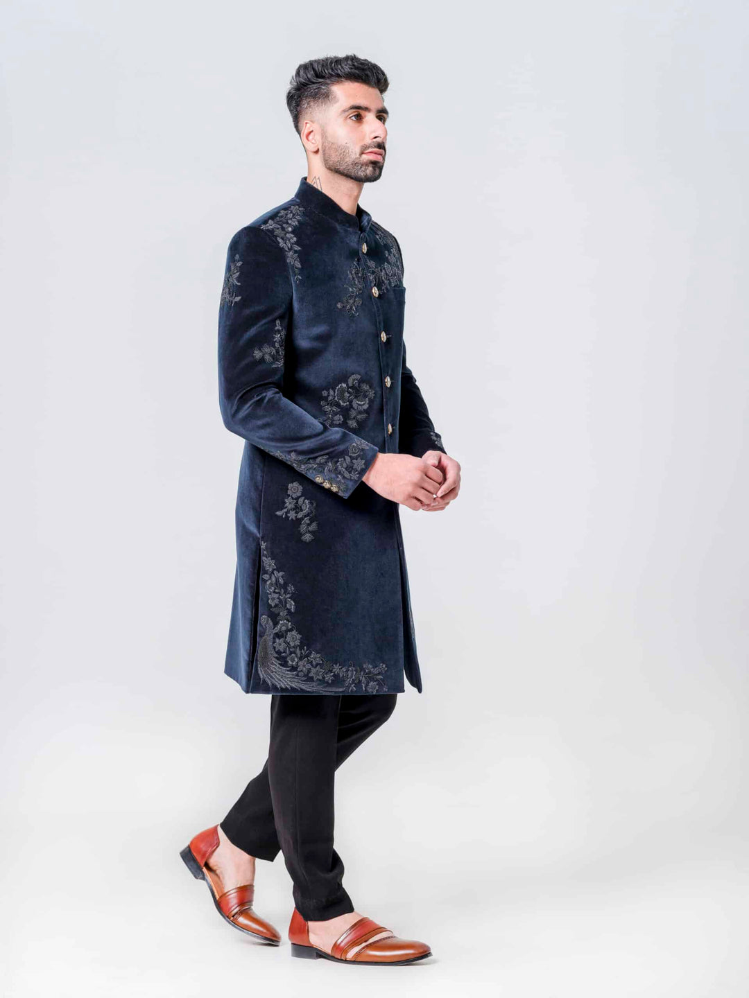 DARKEST GREEN FULLY EMBELLISHED SHERWANI