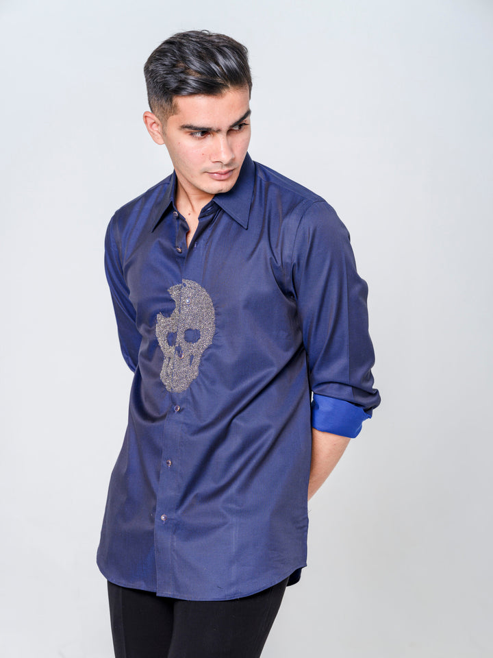 SKULL EMBROIDERED SHIRT