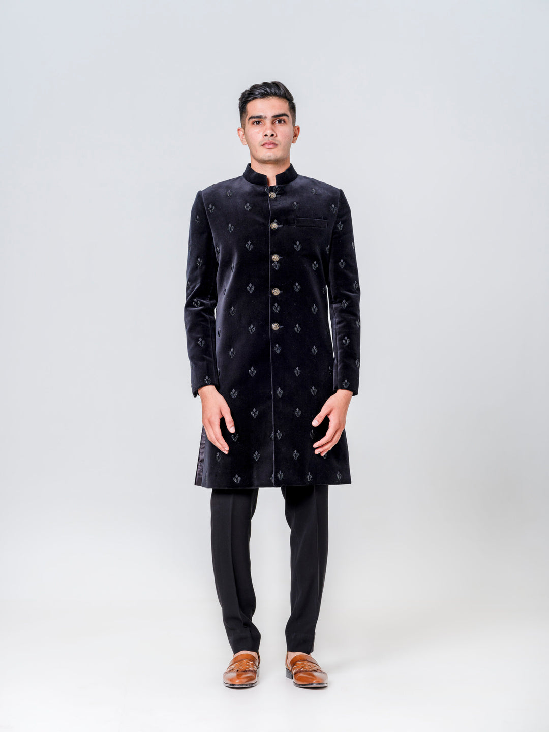 DARKEST GREEN FULLY EMBELLISHED SHERWANI