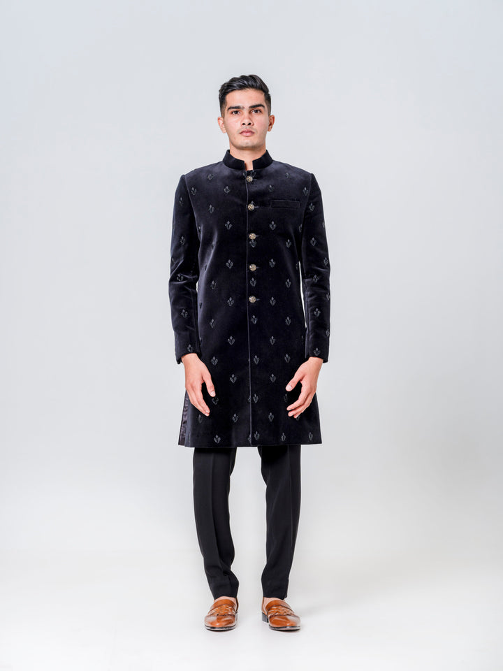 DARKEST GREEN FULLY EMBELLISHED SHERWANI