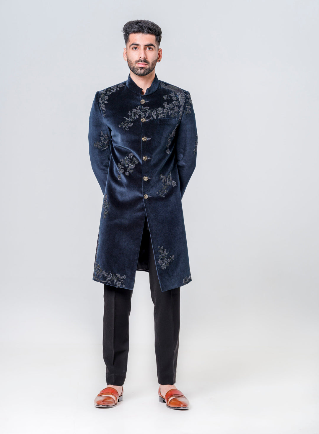DARKEST GREEN FULLY EMBELLISHED SHERWANI