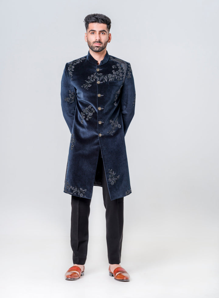 DARKEST GREEN FULLY EMBELLISHED SHERWANI