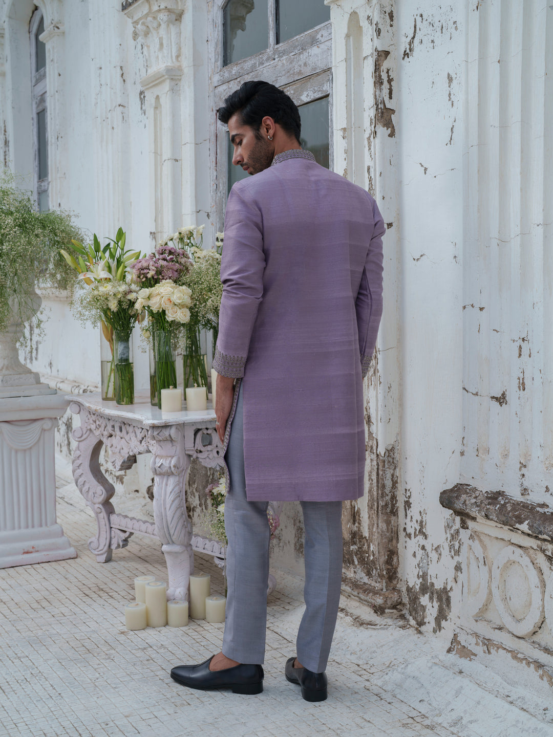 Purple Embroidered Kurta Set