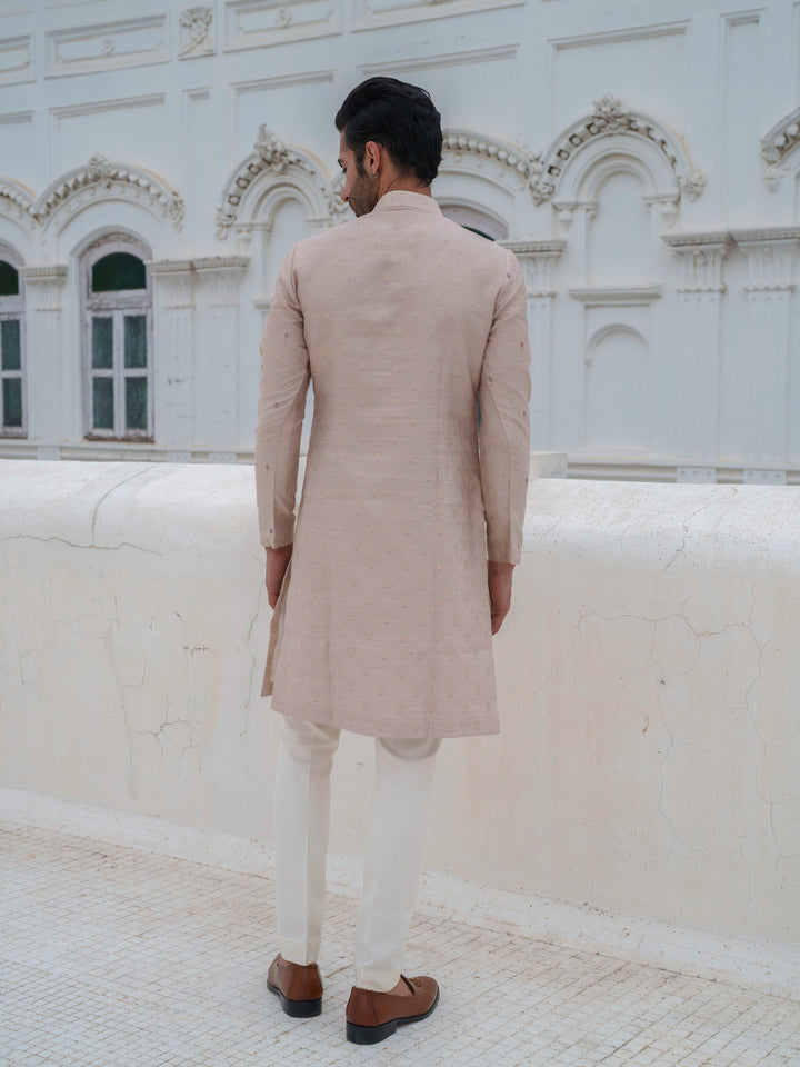 Beige Banarsi Kurta Set