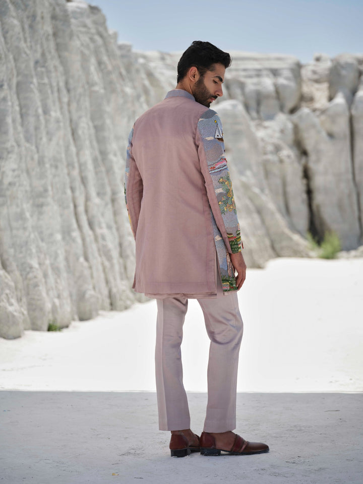 Coastal Horizon - Seascape Embroidered Jacket Set