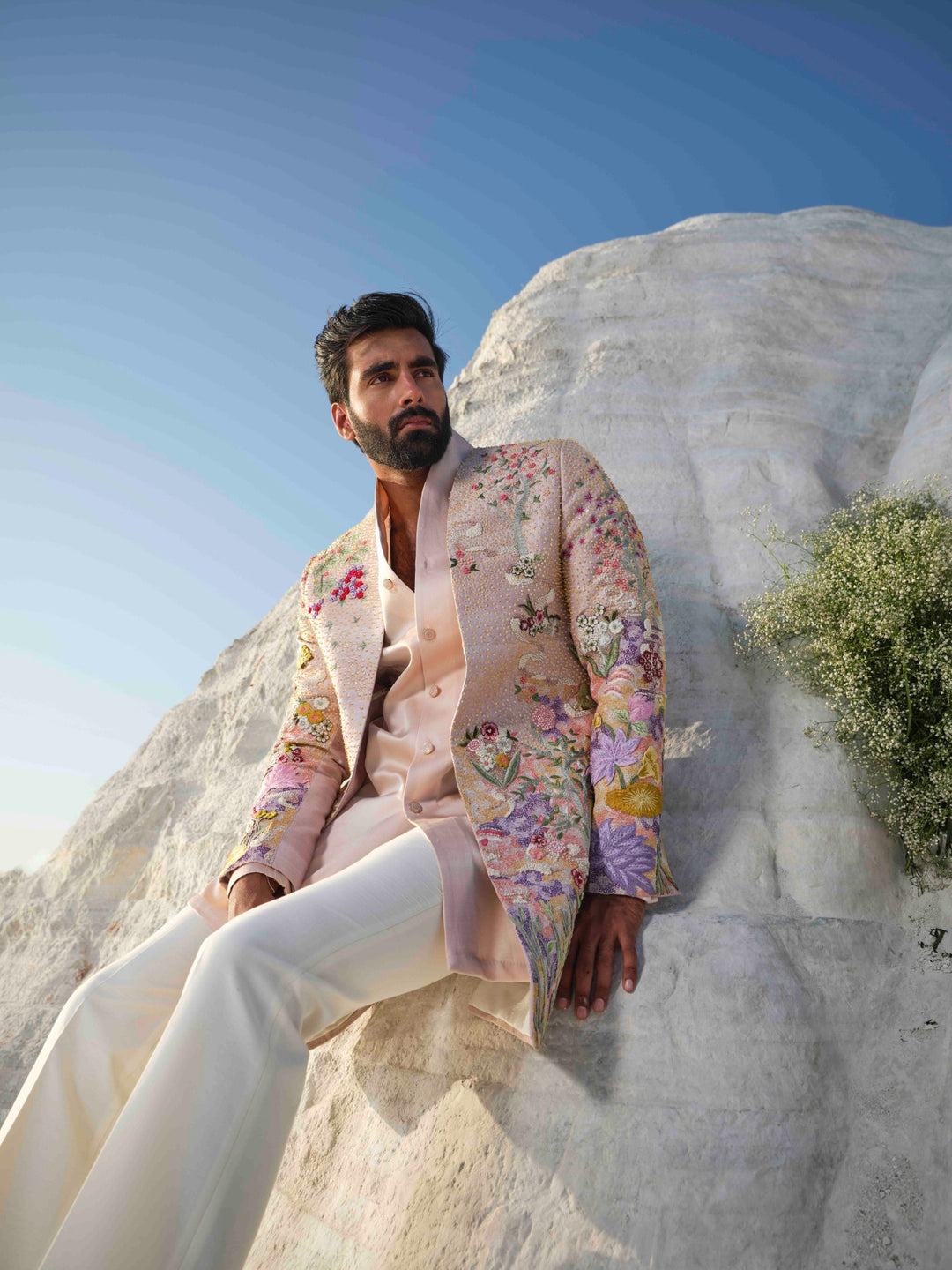 Blooming Twilight - Rosegold Floral Jacket Set