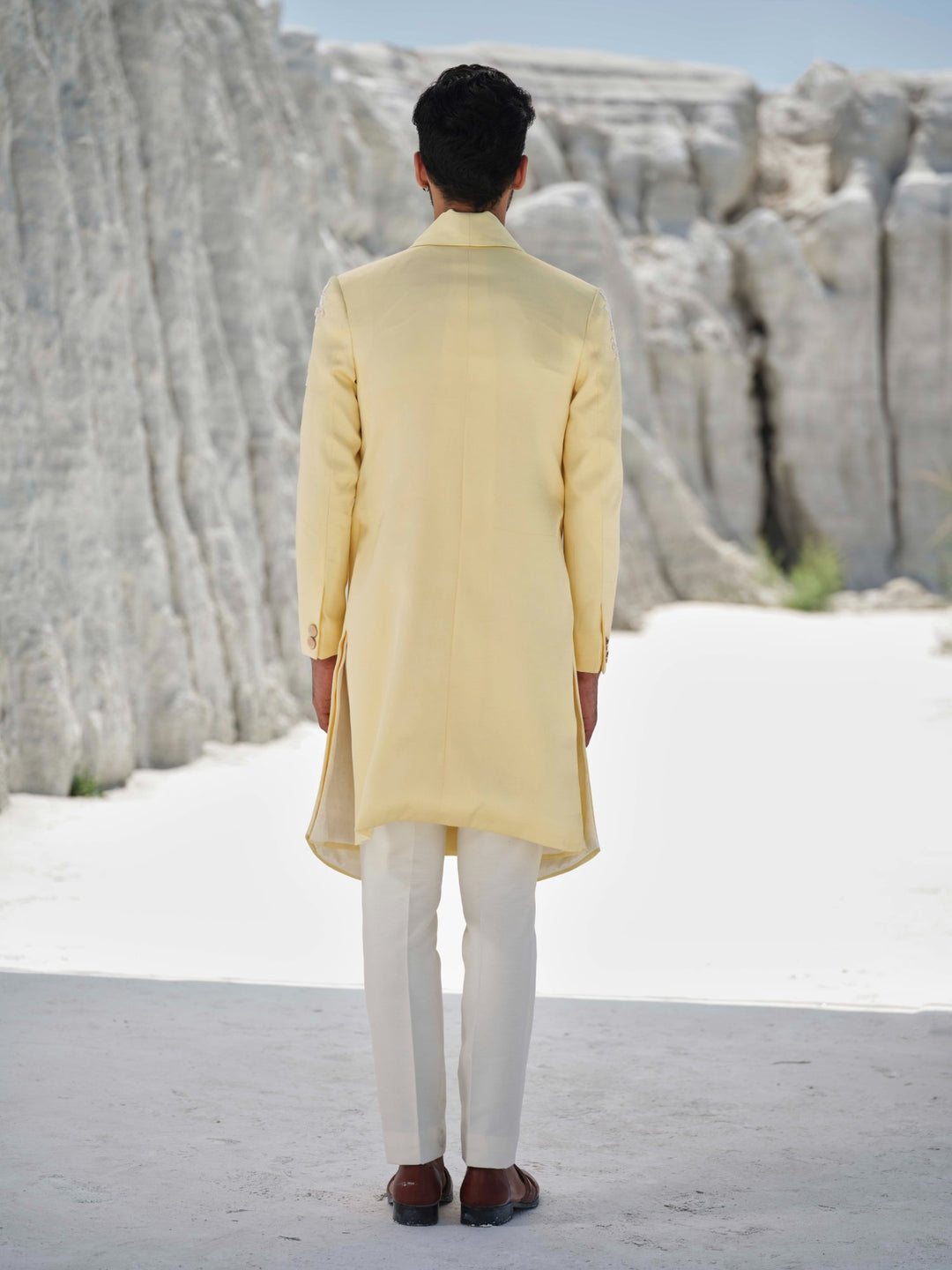 Golden Dawn - Pastel Yellow Cape Kurta Set