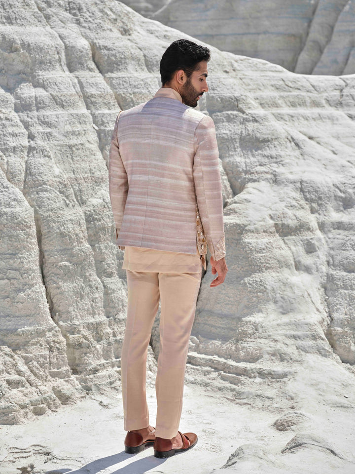 Desert Rose - Rosegold Embroidered Jacket Set