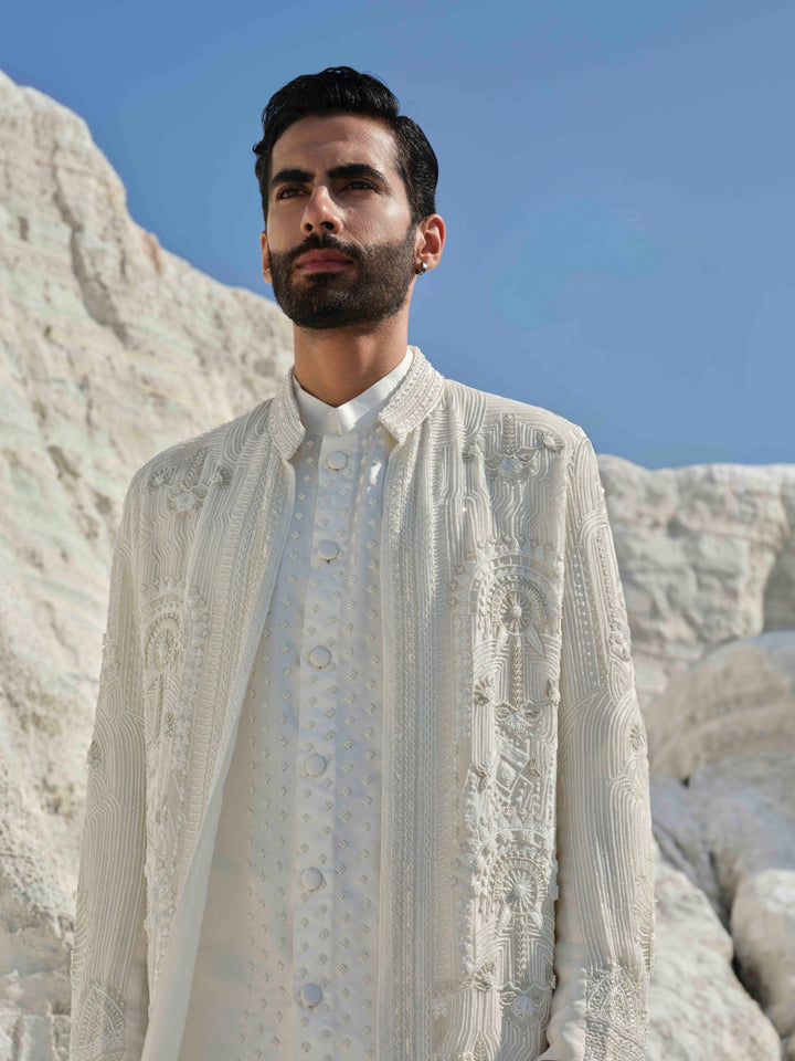 Ivoryn - Ivory Beaded Jacket Set