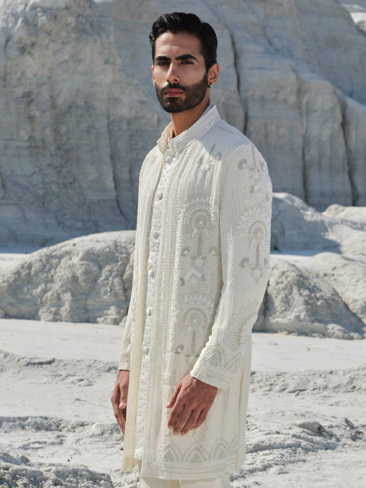 Ivoryn - Ivory Beaded Jacket Set