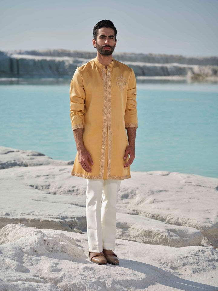 Saffron Sunrise -Yellow Embroidered Kurta Set