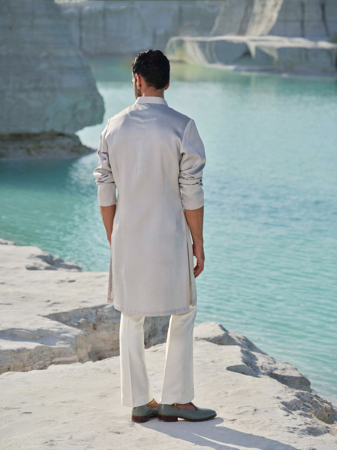 Ethereal Pearl - Embroidered Kurta Set