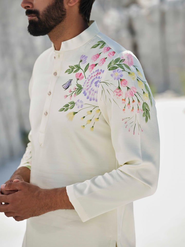 Amber Ray - Hand Painted Kurta Set