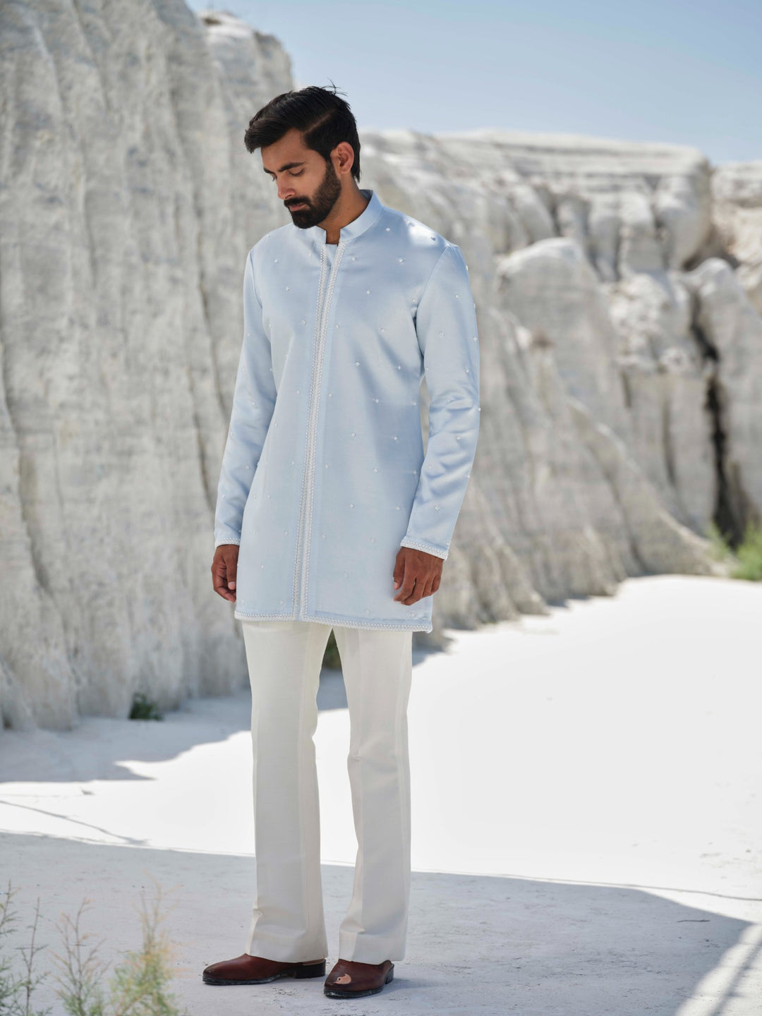 Sapphire Veil - Embroidered kurta Set
