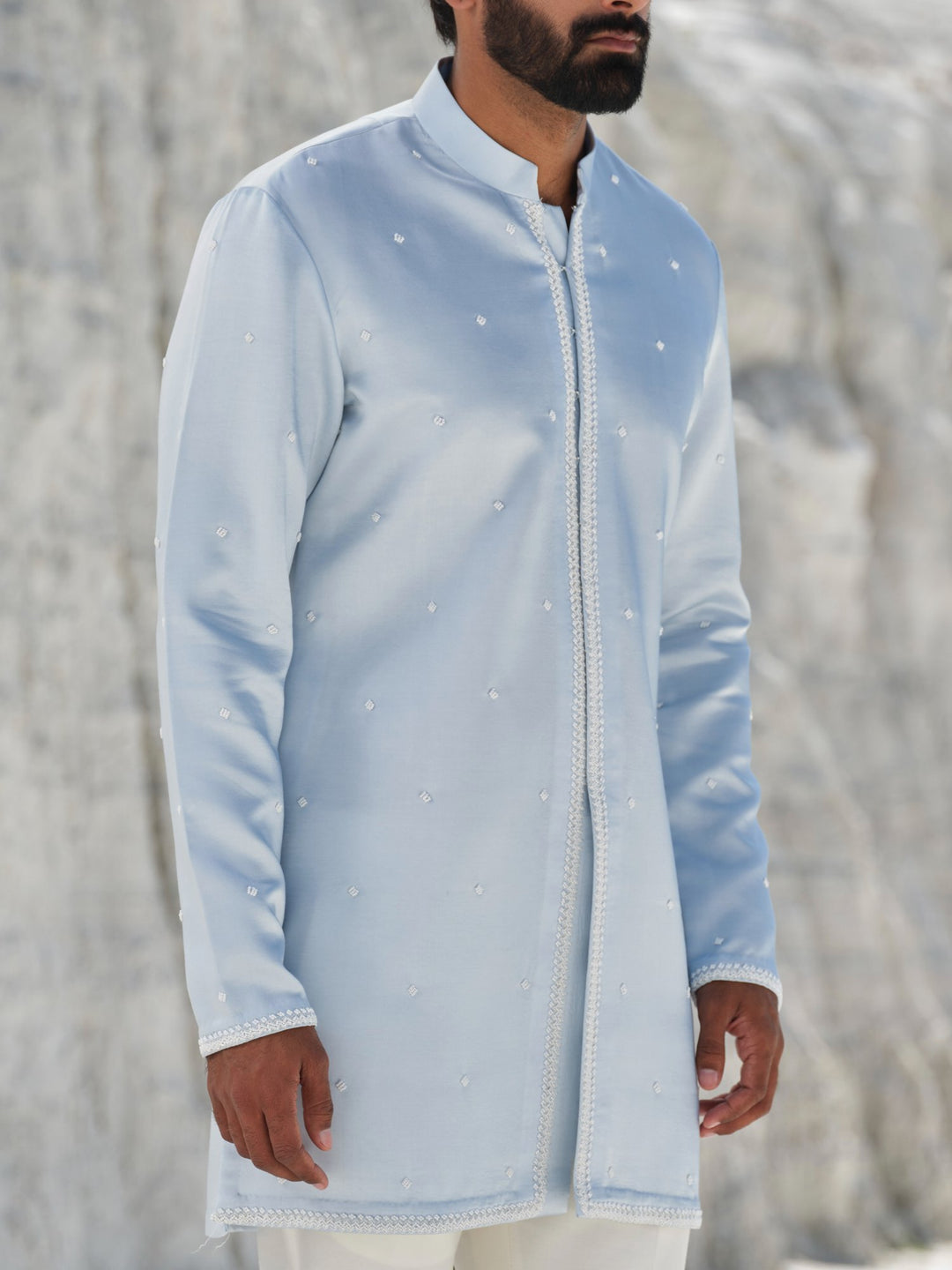 Sapphire Veil - Embroidered kurta Set