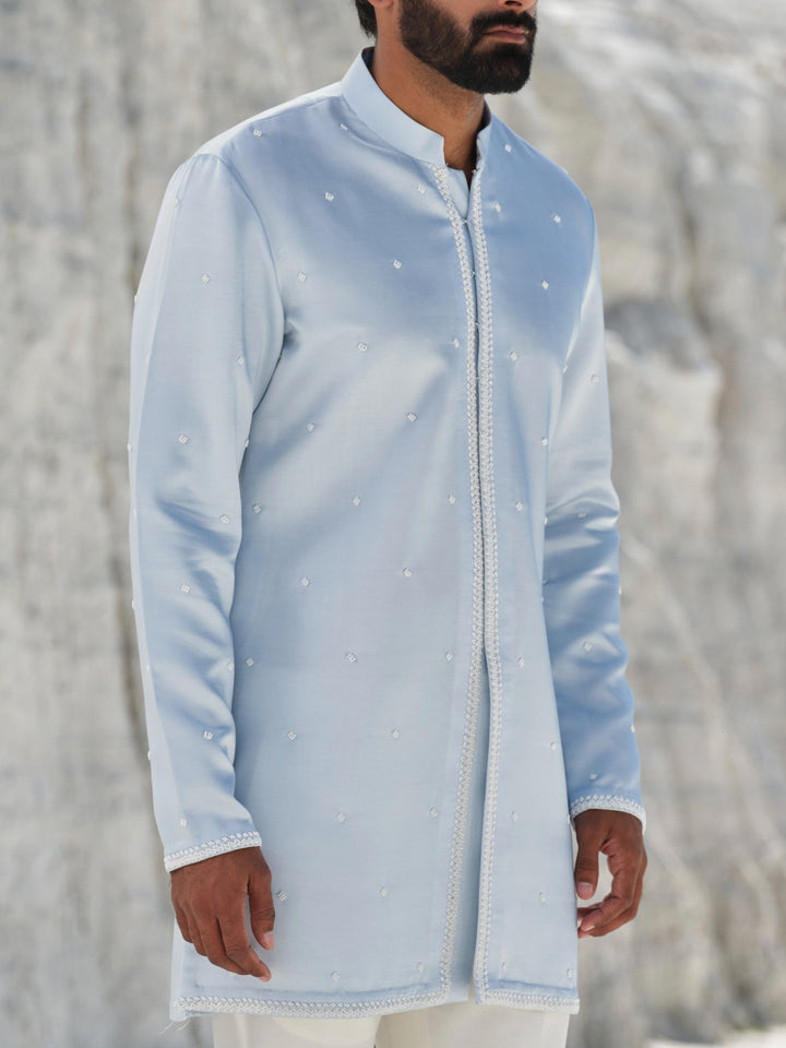 Sapphire Veil - Embroidered kurta Set