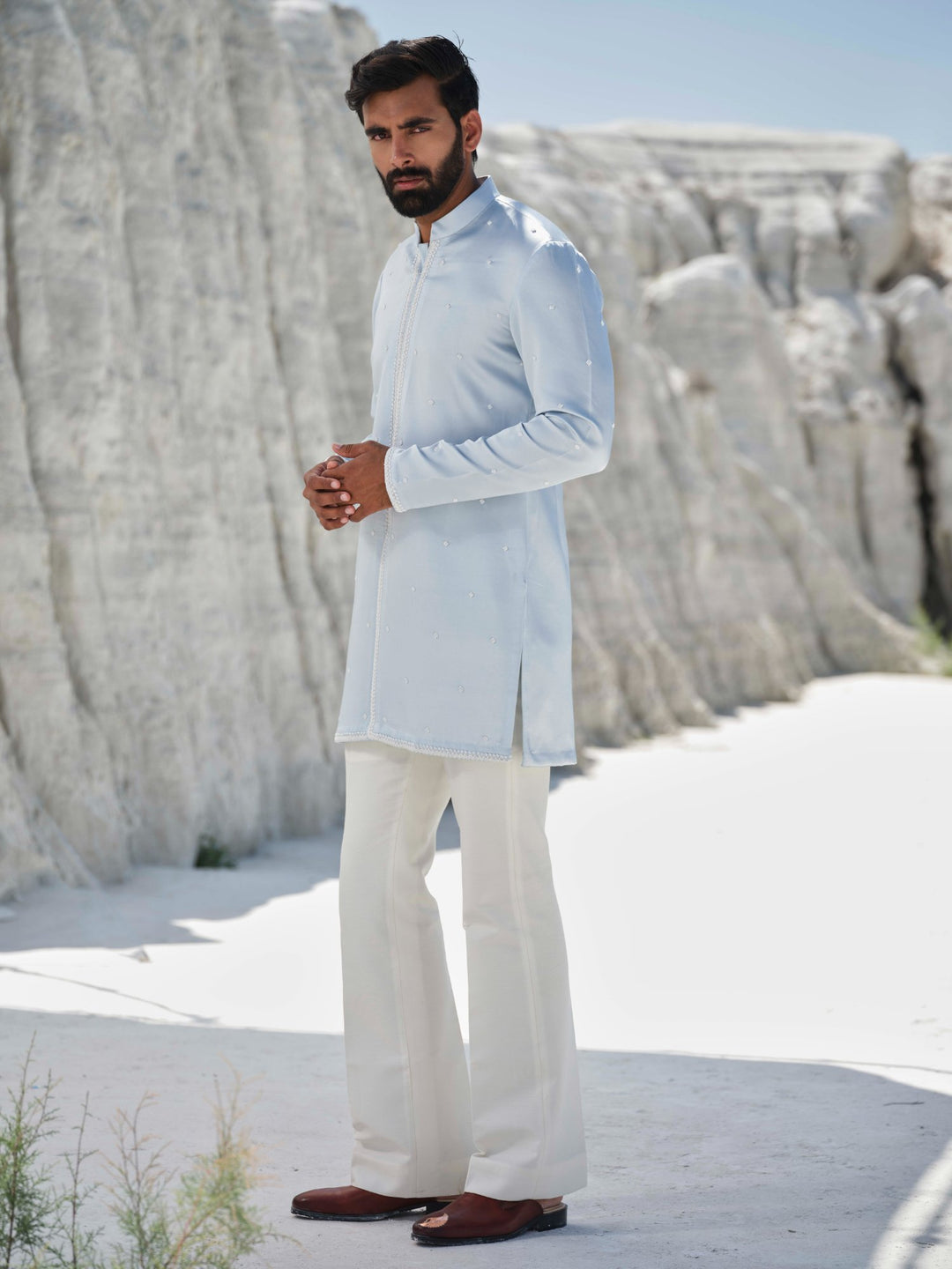 Sapphire Veil - Embroidered kurta Set
