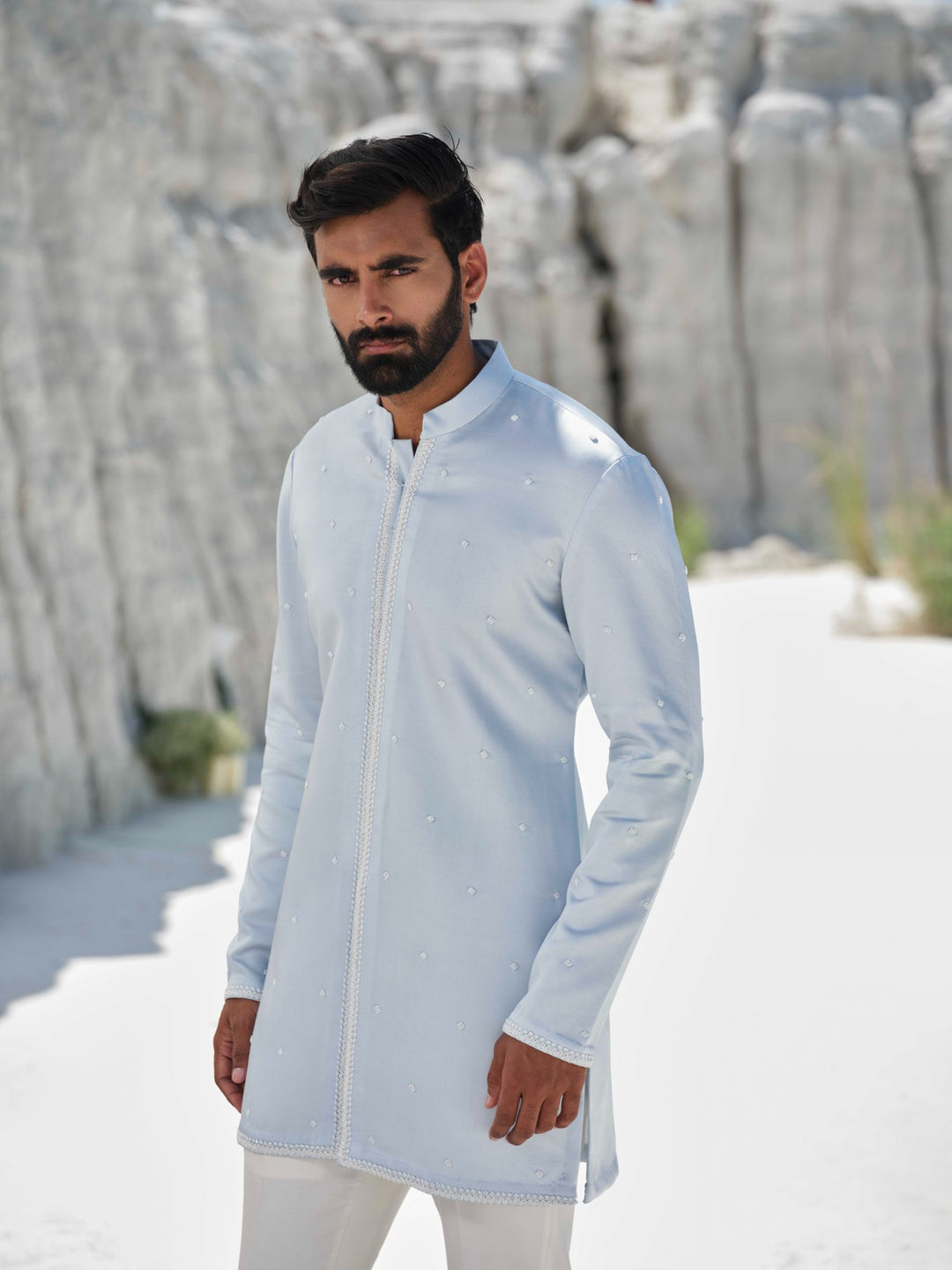 Sapphire Veil - Embroidered kurta Set