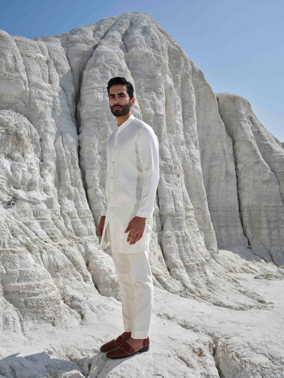 Halo -  Ivory Beaded Kurta Set