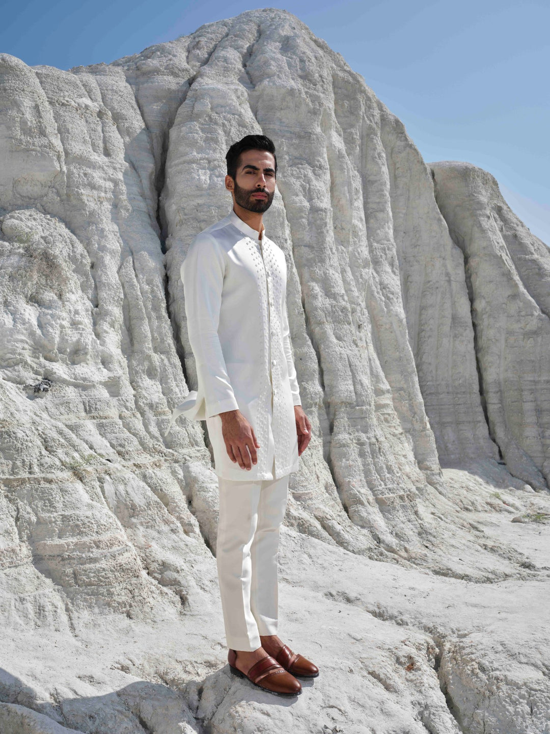 Halo -  Ivory Beaded Kurta Set