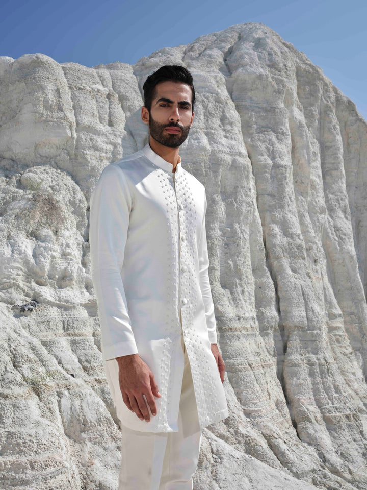 Halo -  Ivory Beaded Kurta Set
