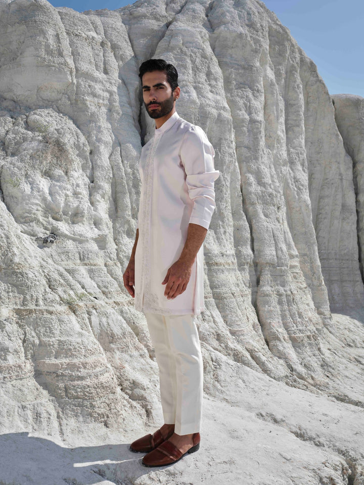 Blush Mirage - Blush Pink Beaded Kurta Set
