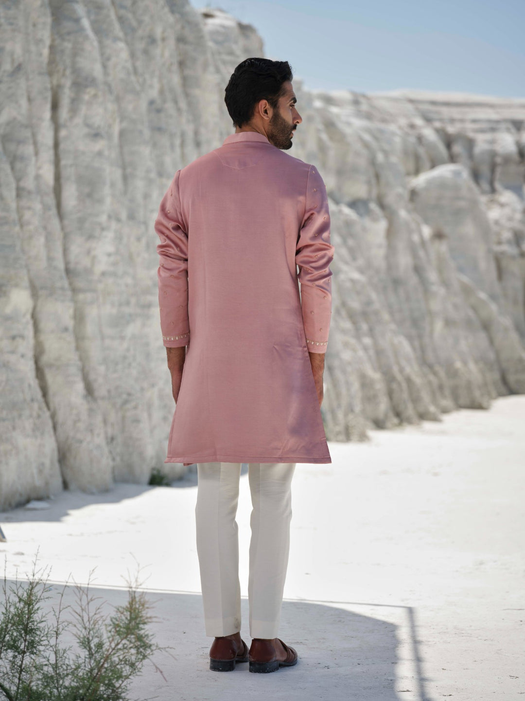 Blush Aura - Dusty Pink Beaded Motif Kurta