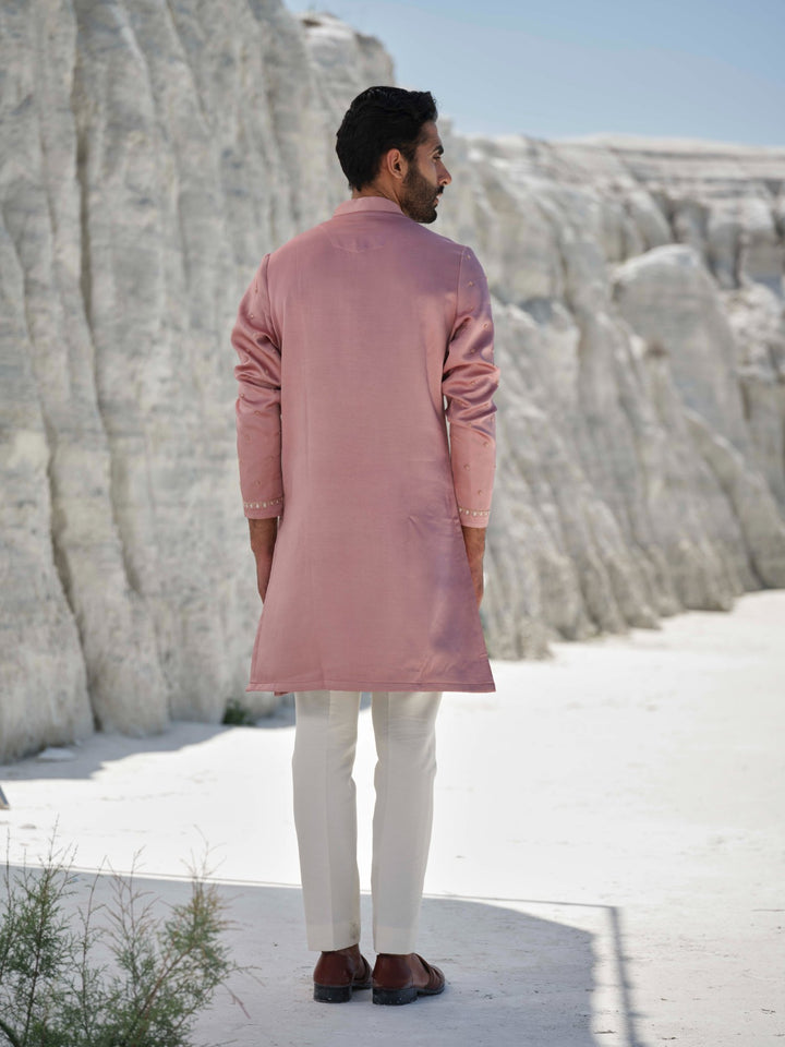 Blush Aura - Dusty Pink Beaded Motif Kurta