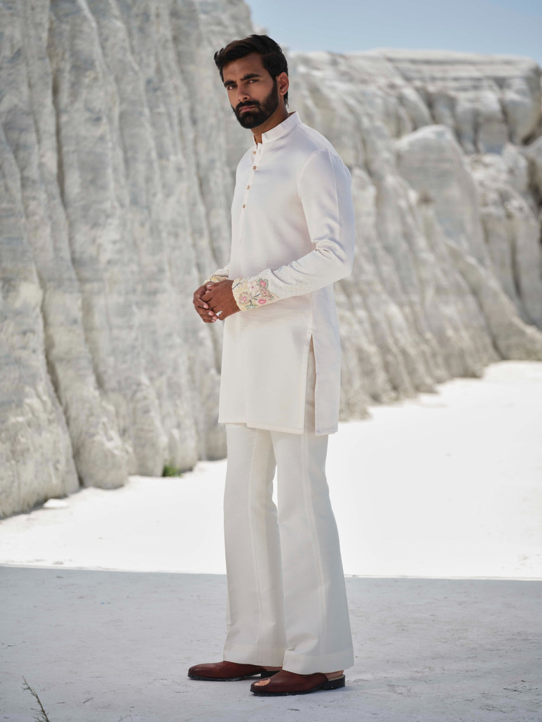 Azure - Blush Ivory Embroidered Kurta Set