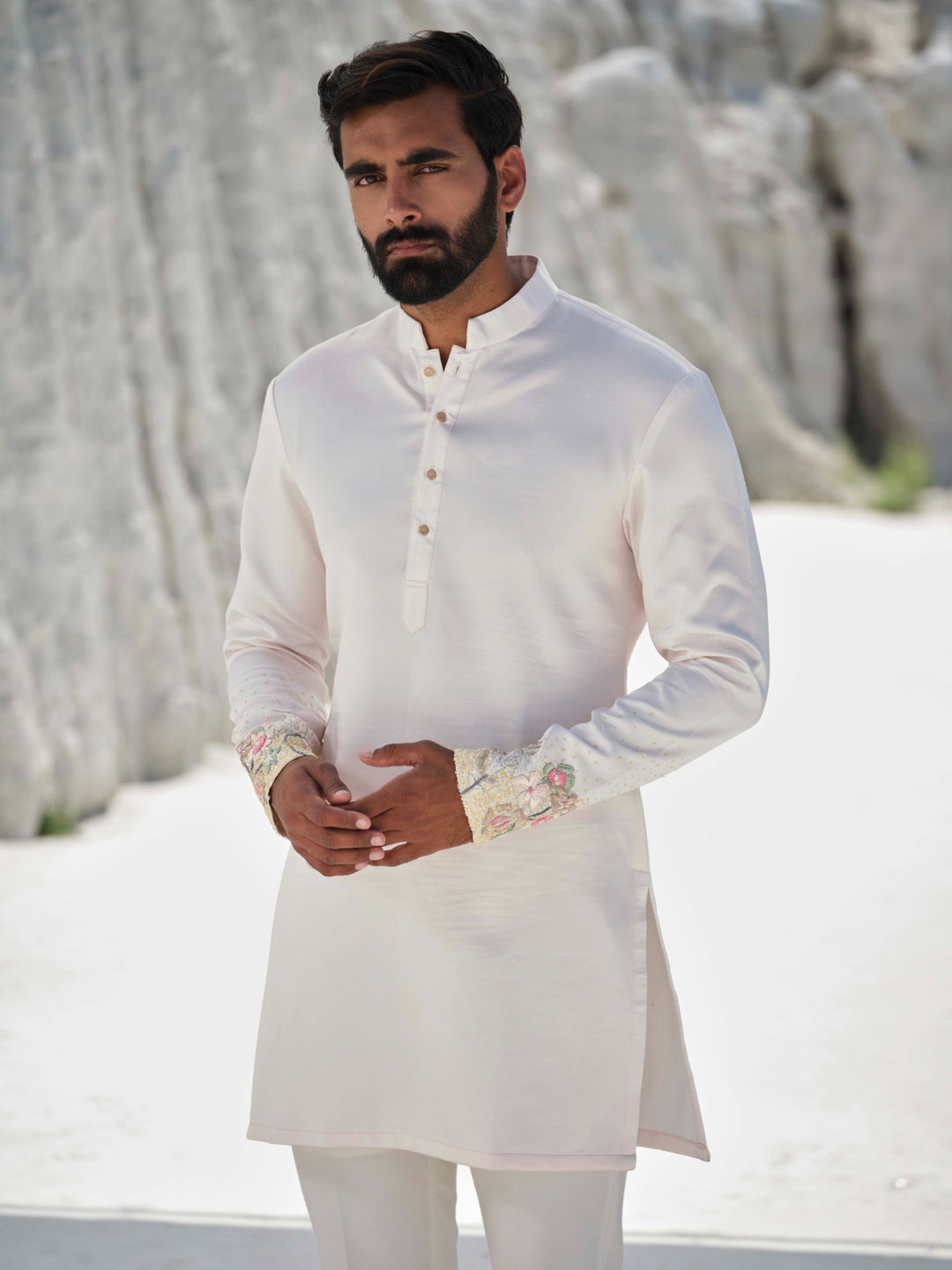 Azure - Blush Ivory Embroidered Kurta Set