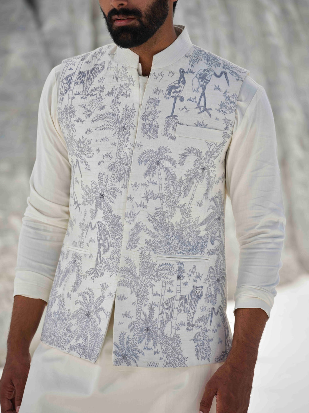 Wild Serenade - Ivory Bundi Jacket Set