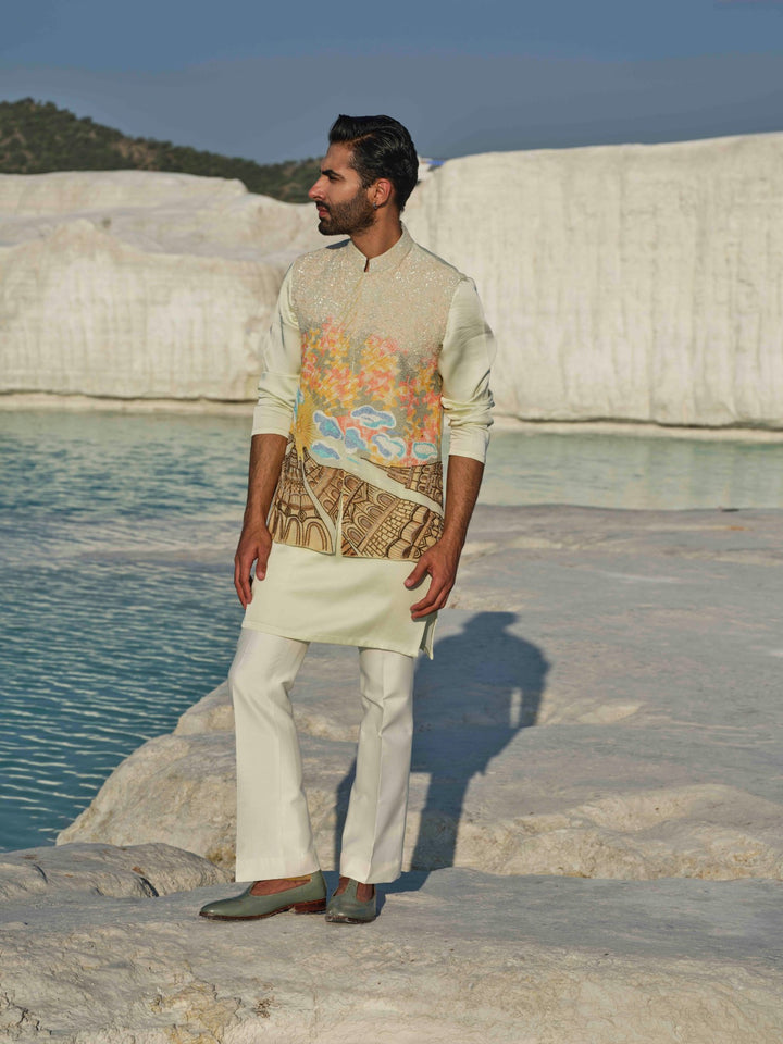 Sunset Mosaic - Light Green Bundi Jacket Set