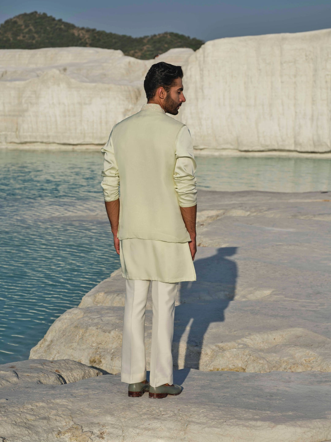 Sunset Mosaic - Light Green Bundi Jacket Set