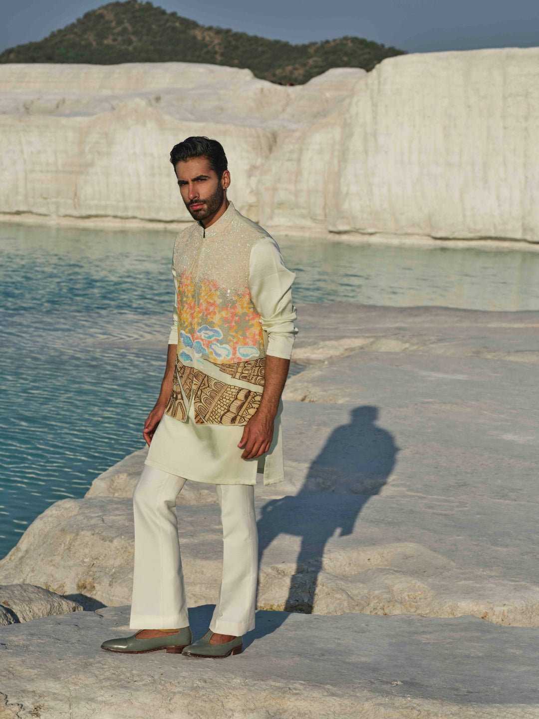 Sunset Mosaic - Light Green Bundi Jacket Set