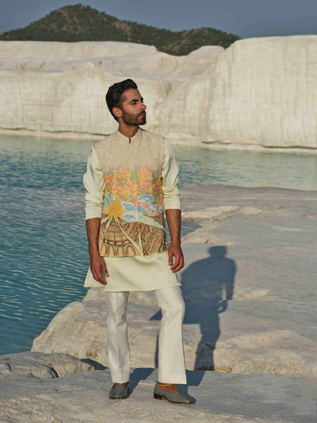 Sunset Mosaic - Light Green Bundi Jacket Set
