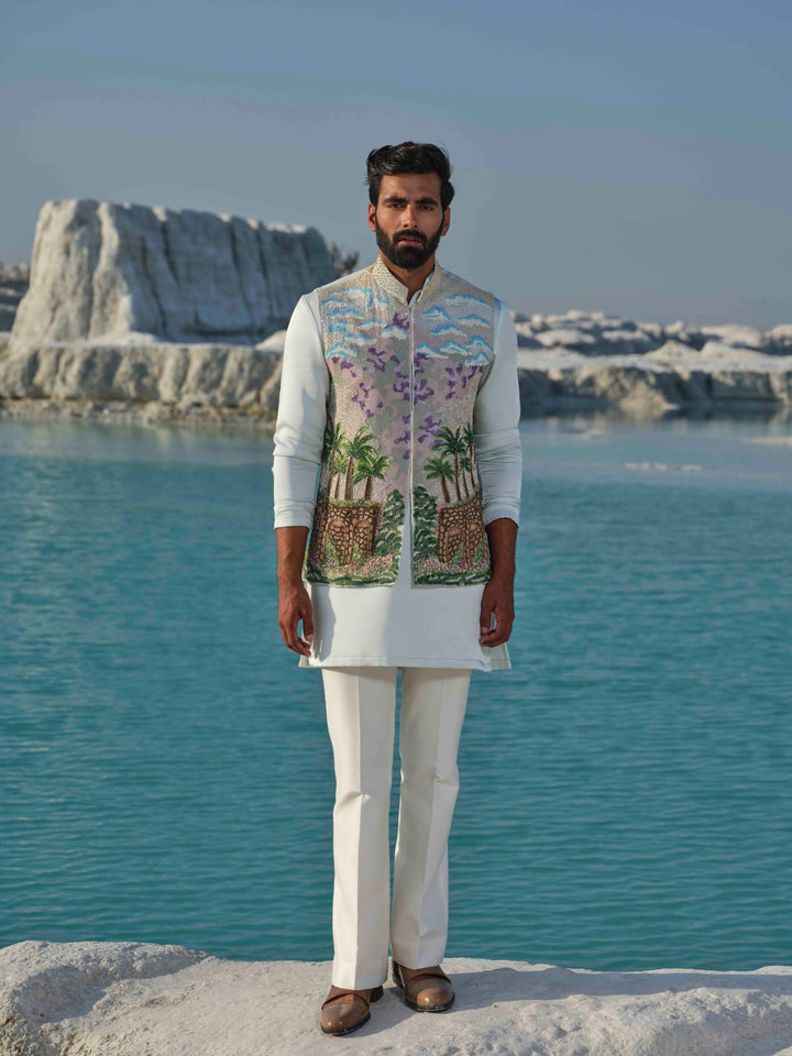 Oasis mirage - Sea Green Bundi Jacket set