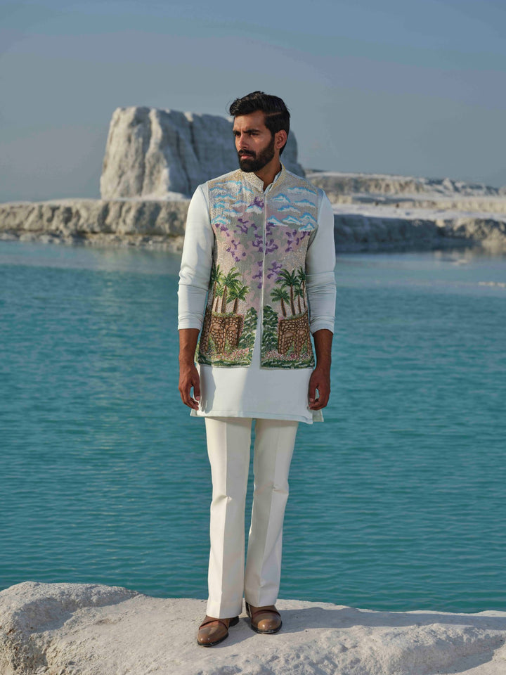Oasis mirage - Sea Green Bundi Jacket set