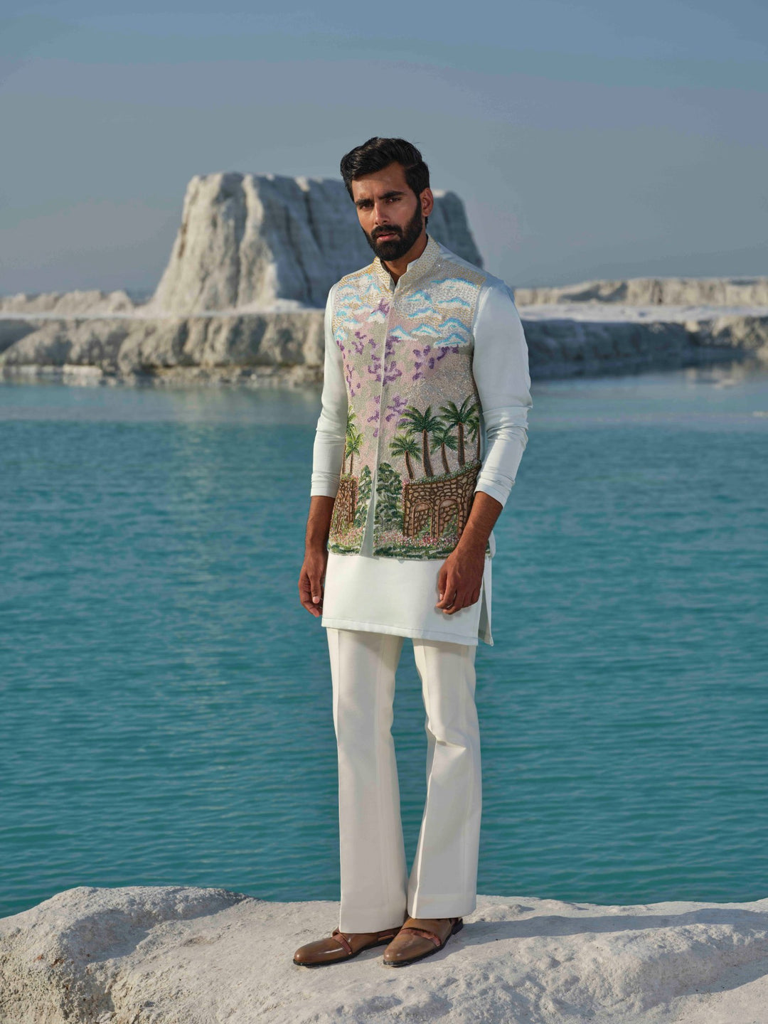Oasis mirage - Sea Green Bundi Jacket set