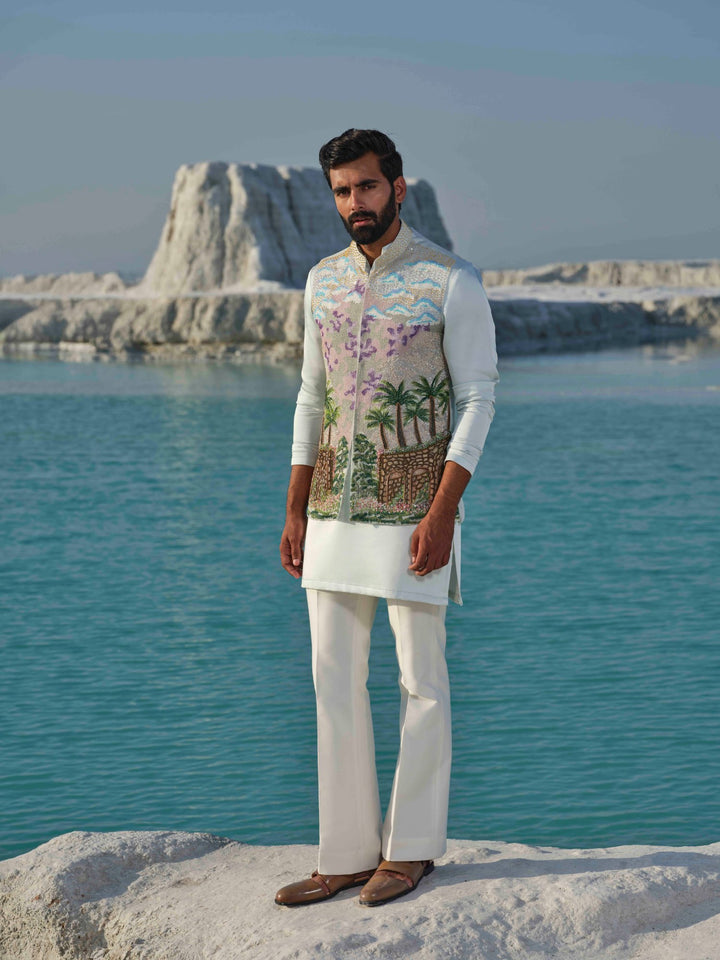Oasis mirage - Sea Green Bundi Jacket set
