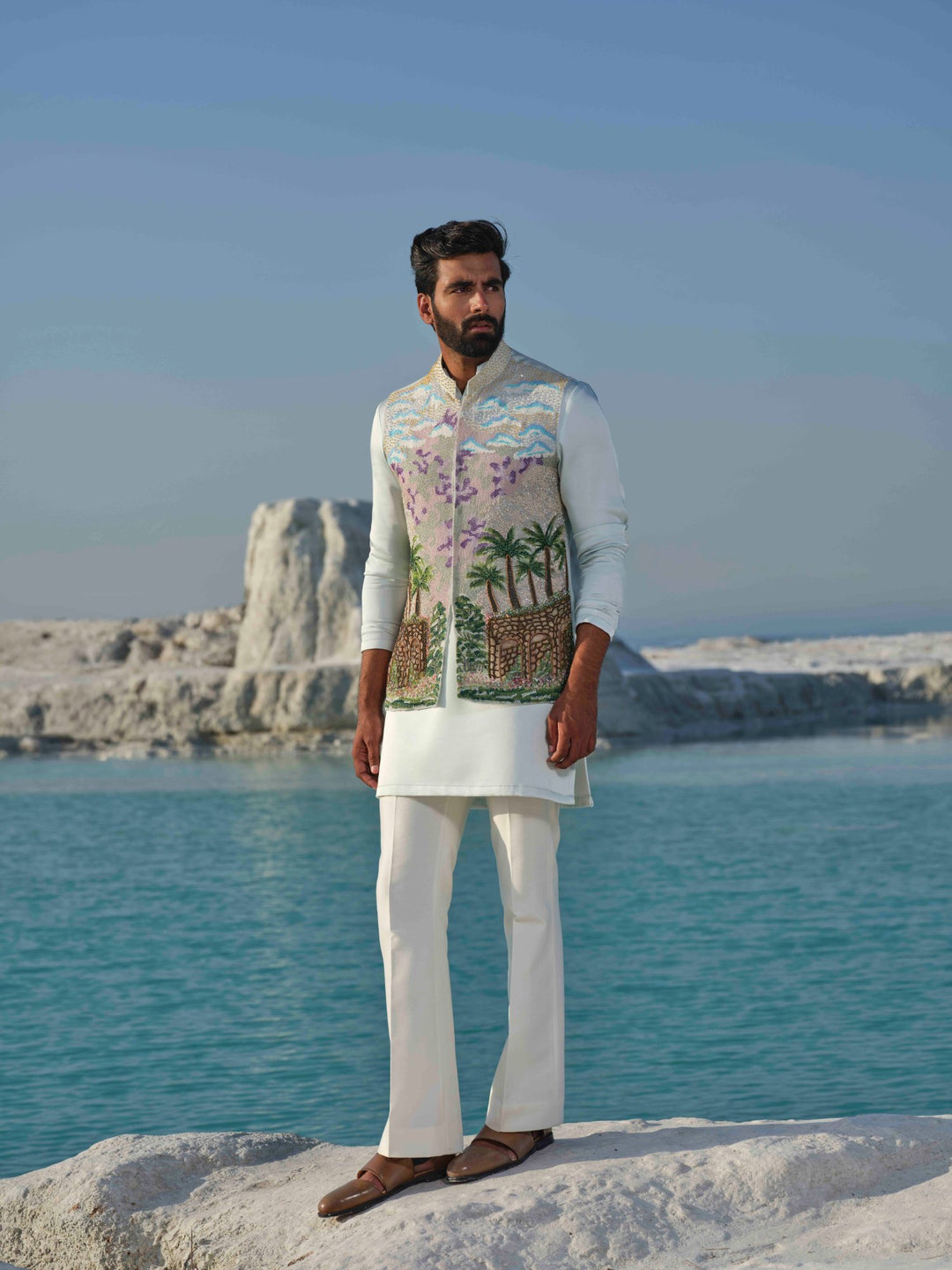 Oasis mirage - Sea Green Bundi Jacket set